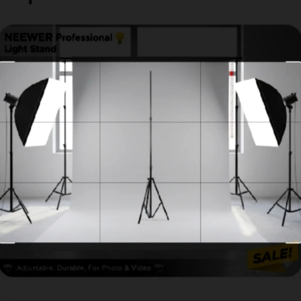 NEEWER PROFESSIONAL ADJUSTABLE PHOTOGRAPHY LIGHT STAND.